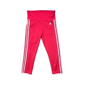 Adidas Train Essentials 3-Stripes High Waisted Womens leggings S Red
